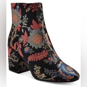 Floral Embroidered Ankle Boots